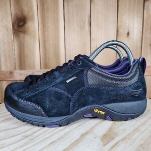 Dansko Paisley Shoes Womens 9 39 Black Waterproof Leather Vibram Hiking Sneakers